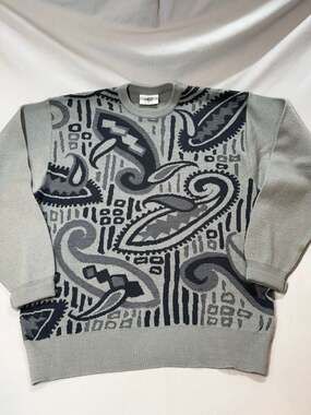 Vintage Gabicci Made in Italy Abstract Pattern Knit Sweater Size M